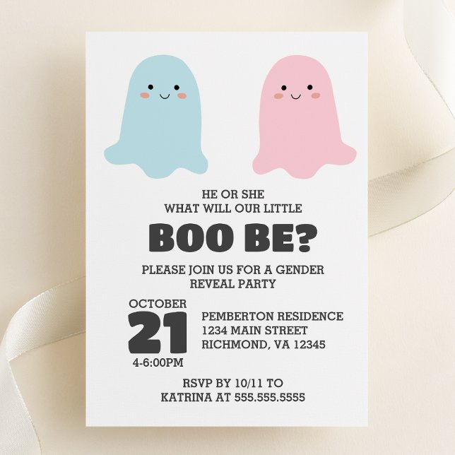 Halloween Ghosts Gender Reveal Party Invitation (Creator Uploaded)