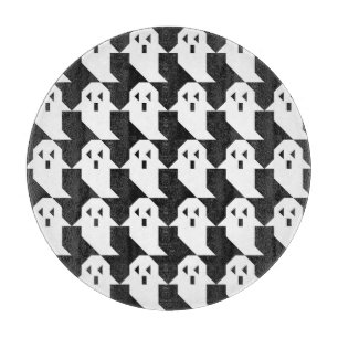 Halloween ghosts: geometric seamless pattern. cutting board