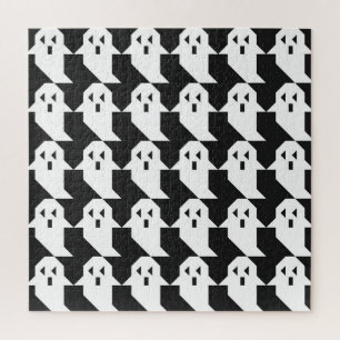 Halloween ghosts: geometric seamless pattern. jigsaw puzzle