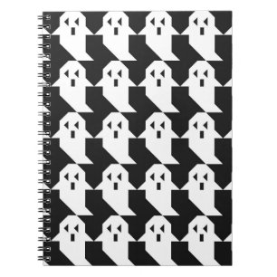 Halloween ghosts: geometric seamless pattern. notebook