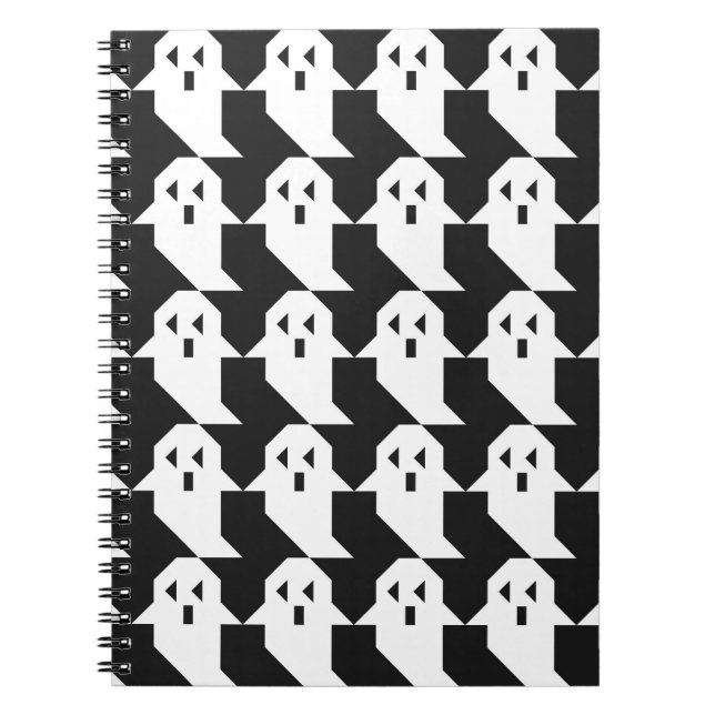 Halloween ghosts: geometric seamless pattern. notebook (Front)