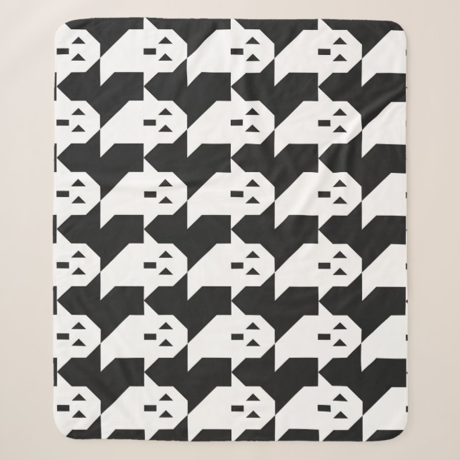 Halloween ghosts: geometric seamless pattern. sherpa blanket (Front)