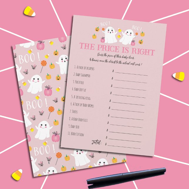 Halloween Ghosts Guess The Price Baby Shower Game Invitation (Creator Uploaded)