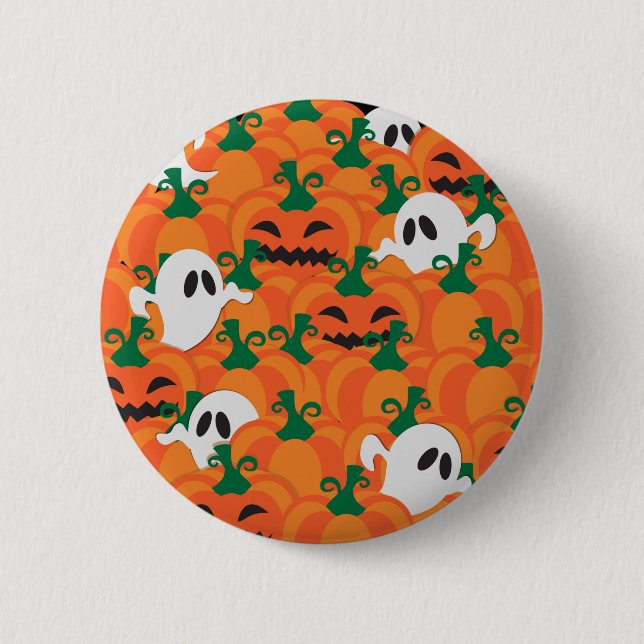 Halloween Ghosts Haunted Pumpkin Patch 6 Cm Round Badge (Front)