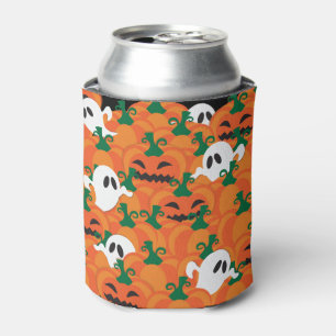 Halloween Ghosts Haunted Pumpkin Patch Can Cooler