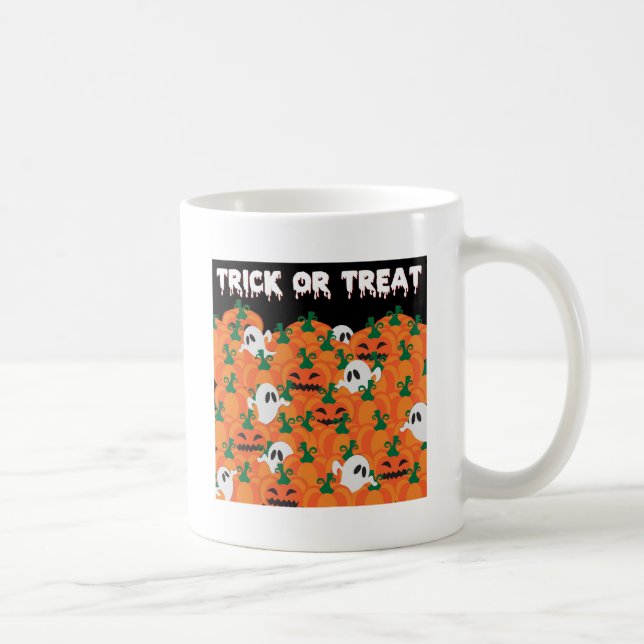 Halloween Ghosts Haunted Pumpkin Patch Coffee Mug (Right)