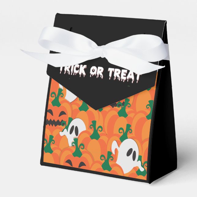 Halloween Ghosts Haunted Pumpkin Patch Favour Box (Front Side)