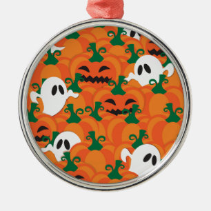 Halloween Ghosts Haunted Pumpkin Patch Metal Tree Decoration