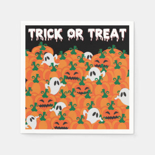 Halloween Ghosts Haunted Pumpkin Patch Napkin