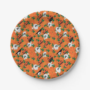 Halloween Ghosts Haunted Pumpkin Patch Paper Plate