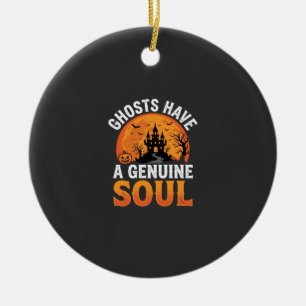 Halloween Ghosts Have a Genuine Soul Design Ceramic Tree Decoration