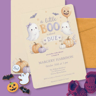 Halloween Ghosts Little Boo Baby Shower Invitation