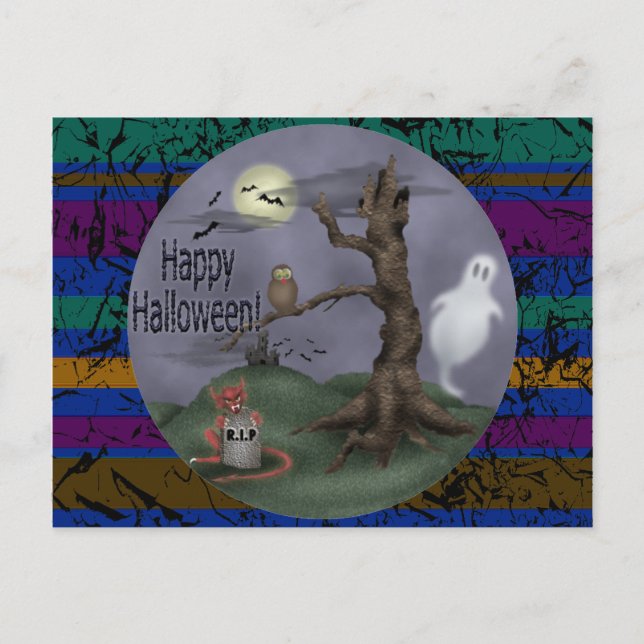 Halloween Ghosts Postcard (Front)