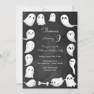 Halloween ghosts scary kids birthday party invitation