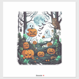 Halloween Ghosts Scary Pumpkins Owl Full Moon Bats