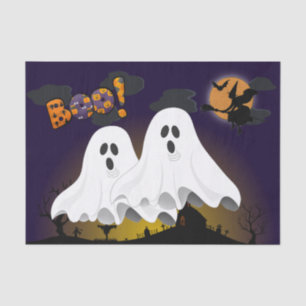 Halloween Ghosts Spooky Graveyard Decoupage Craft Tissue Paper