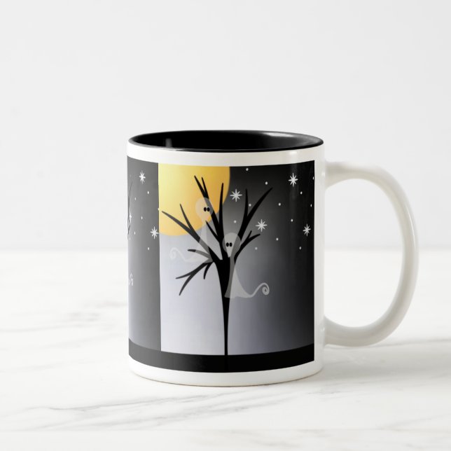 Halloween Ghosts Two-Tone Coffee Mug (Right)