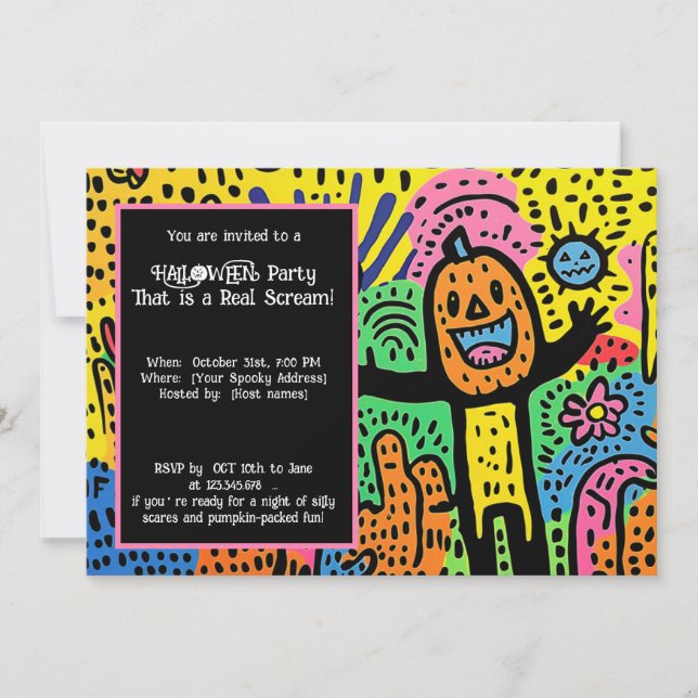 Halloween Ghoul Doodle Extravaganza Invitation (Front)
