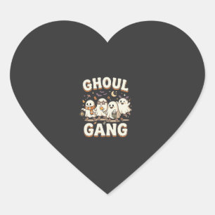 Halloween Ghoul Gang Heart Sticker