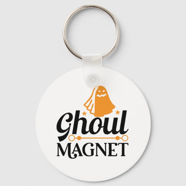 Halloween Ghoul Magnet Birthday Key Ring (Front)