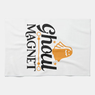 Halloween Ghoul Magnet Birthday Tea Towel