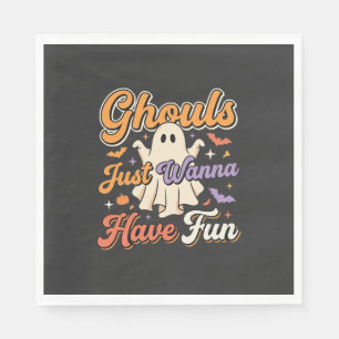 Halloween Ghouls Just Wanna Have Fun Ghost Design Napkin