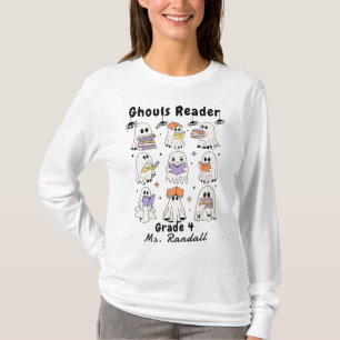 Halloween Ghouls Reader Books Teacher T-Shirt