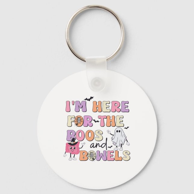 Halloween Gi Nurse Boos And Bowels Colonoscopy End Key Ring (Front)
