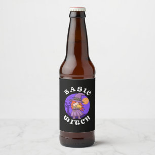Halloween Gift   Basic Witch Beer Bottle Label