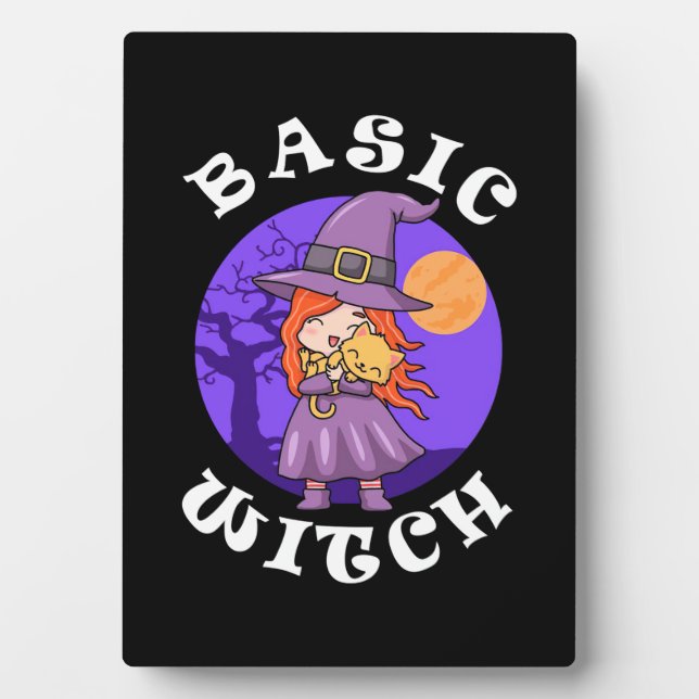 Halloween Gift | Basic Witch Plaque (Front)