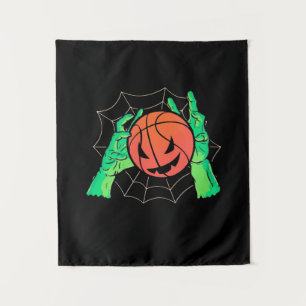 Halloween Gift Basketball Halloween Tapestry