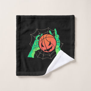 Halloween Gift Basketball Halloween Wash Cloth