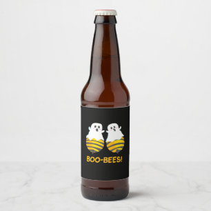 Halloween Gift Boo Bees Beer Bottle Label