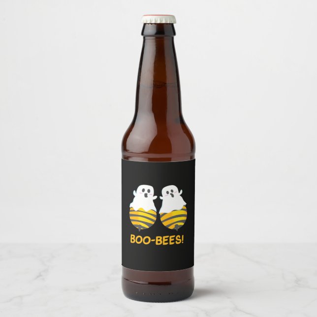 Halloween Gift | Boo Bees Beer Bottle Label (Front)
