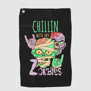 Halloween Gift Chillin With My Friends Golf Towel