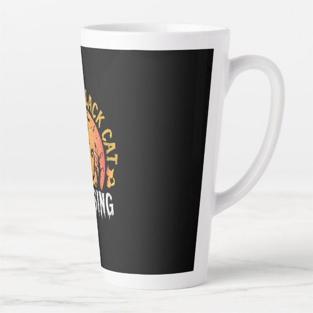 Halloween Gift | Danger Cat Crossing Birthday Latte Mug (Right)