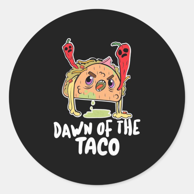 Halloween Gift | Dawn Of The Taco Halloween Classic Round Sticker (Front)