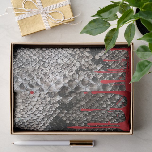 Halloween Gift Dripping Blood Python Snake Skin Tissue Paper (Gift)