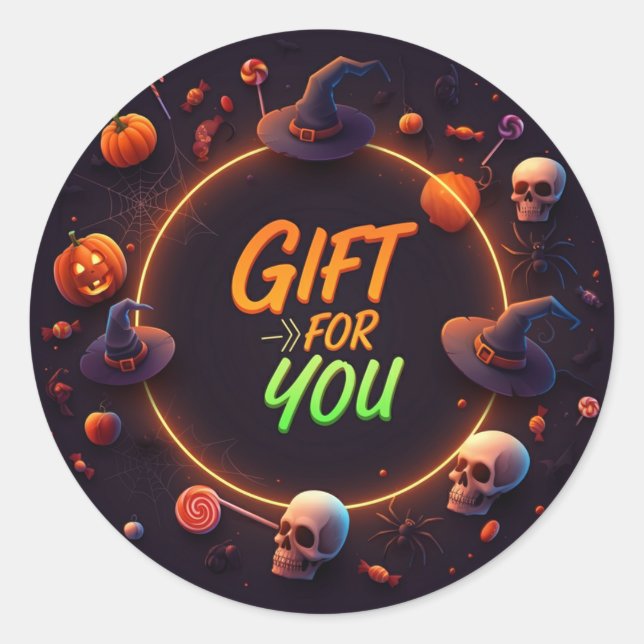Halloween Gift for you Classic Round Sticker (Front)