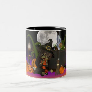 Halloween Gift Mug with cute little witch