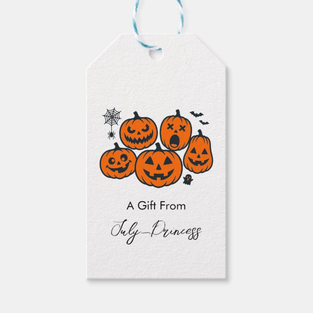 Halloween gift tags, personalised gift tags (Front)