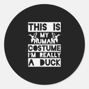 Halloween Gift This Is My Human Costume Im Really Classic Round Sticker