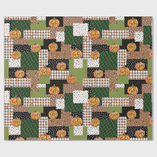 Halloween gift wrapping paper patchwork