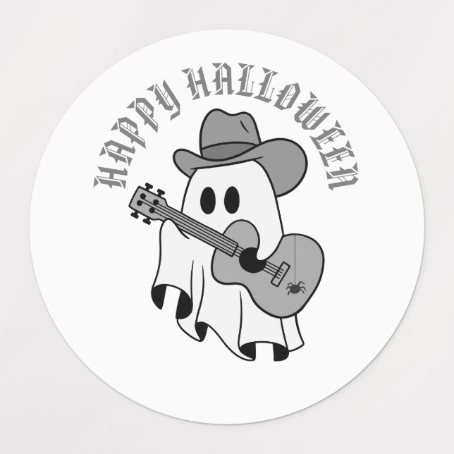 Halloween Gifts, cute ghost plays guitar, (Design 1)