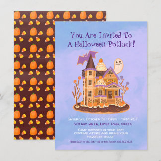 Halloween Gingerbread Haunted House Invitation