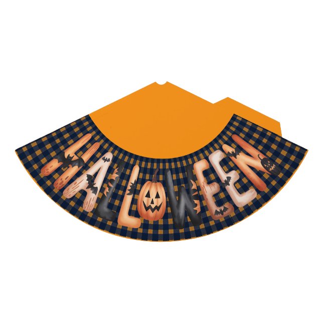 Halloween Gingham Lettering Party Hat (Front)