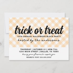 Halloween Gingham Party Invitation