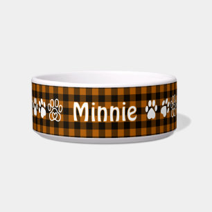 Halloween Gingham Pet Bowl