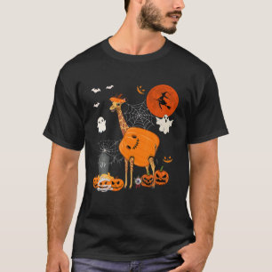 Halloween Giraffe Costume Horror Pumpkin Boo Ghost T-Shirt
