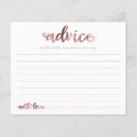Halloween Girl Baby Shower Advice Cards
